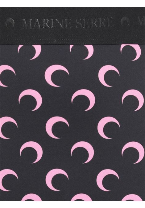 moon printed jersey leggins woman black and pink MARINE SERRE | WPA111ACJER0001BK90